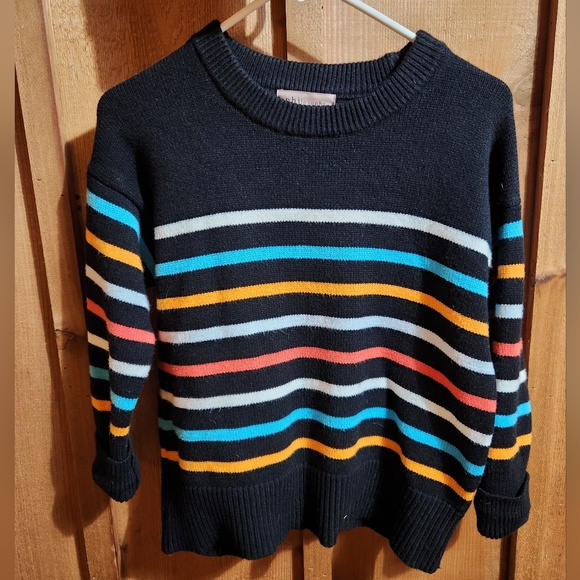 Philosophy Black + Multicolored Striped Sweater | Small - Picture 2 of 6